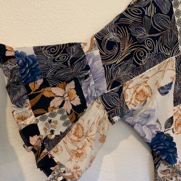 Johnny Was Leo Patchwork Silk Button Down Boho Top - Picture 7 of 7